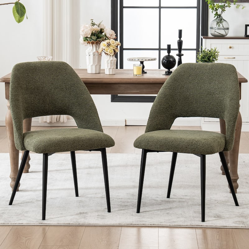 Modern Dining Chairs Set of 2 Armless Chairs 22.83"Wx22.05"Dx34.65" H - Green