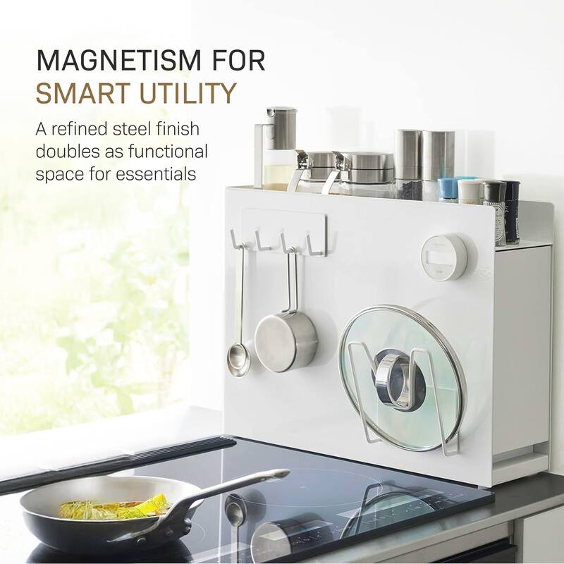 Yamazaki Home Sliding Drawer Seasoning Rack, Steel - L 36.61 x W 4.92 x H 14.45 inches