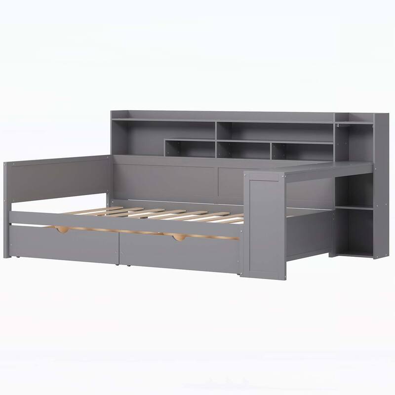 Multifunctional Daybed with Storage and Study Desk for Space Optimization