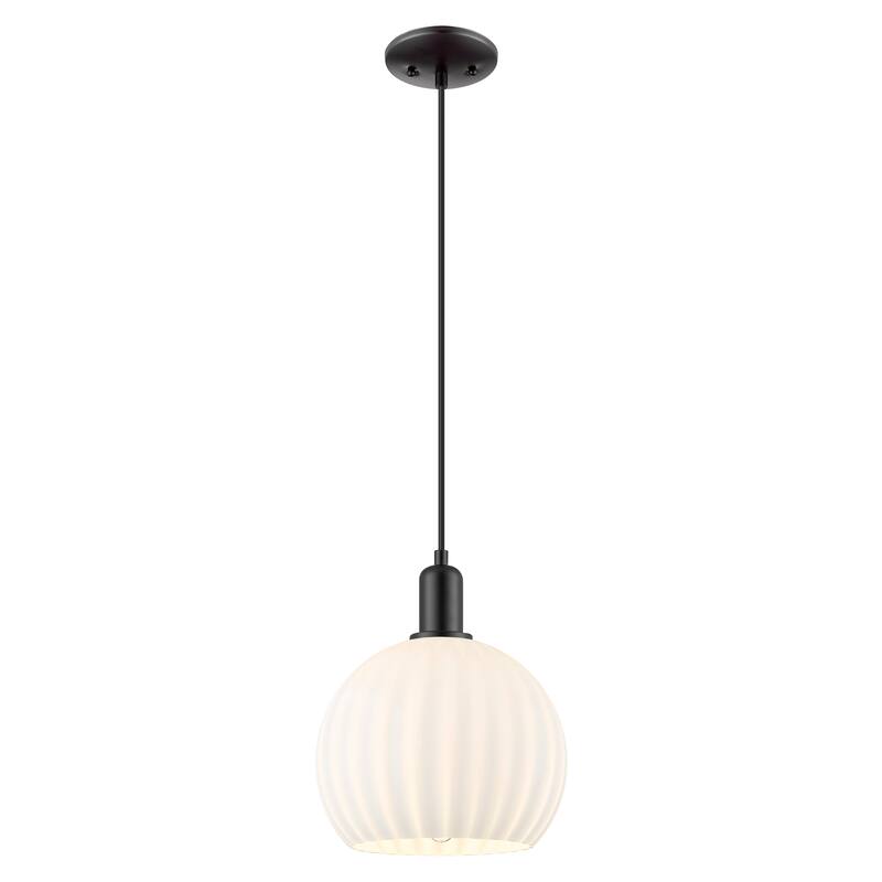 Innovations Lighting Endless Possibilities Arcadia - White Venetian - 1 Light 10" Cord Hung Mini Pendant - Matte Black