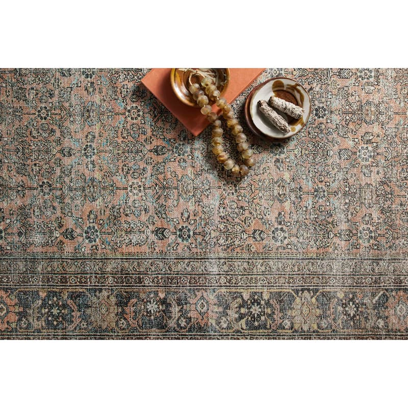 Alexander Home Bella Distressed Floral Area Rug