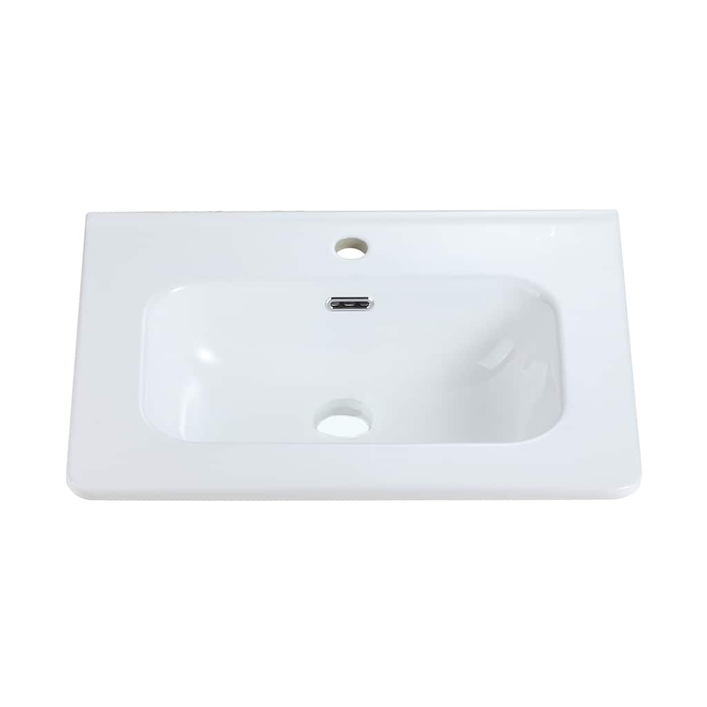 Topcraft Ceramic Bathroom Vanity Sinks, White Vanity Top