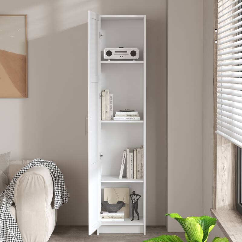 70.87" Tall Narrow Storage Bathroom Cabinet with 3 Adjustable Shelves