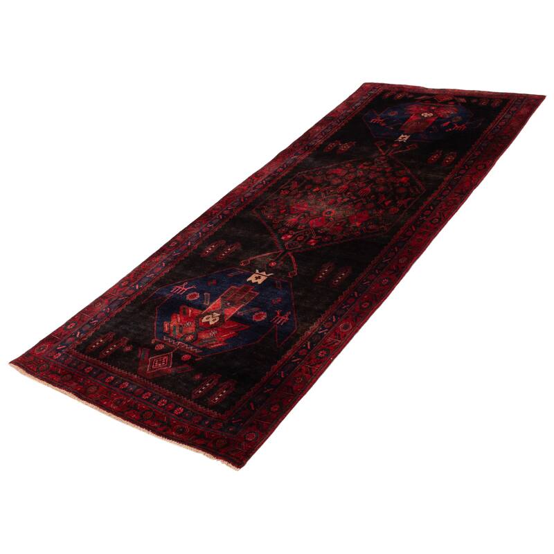 ECARPETGALLERY Hand-knotted Konya Anatolian Black Wool Rug - 4'2 x 11'2