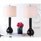 preview thumbnail 2 of 6, SAFAVIEH Lighting 31-inch Mae Long Neck Ceramic Black Table Lamp (Set of 2) - 14"x14"x30.5"