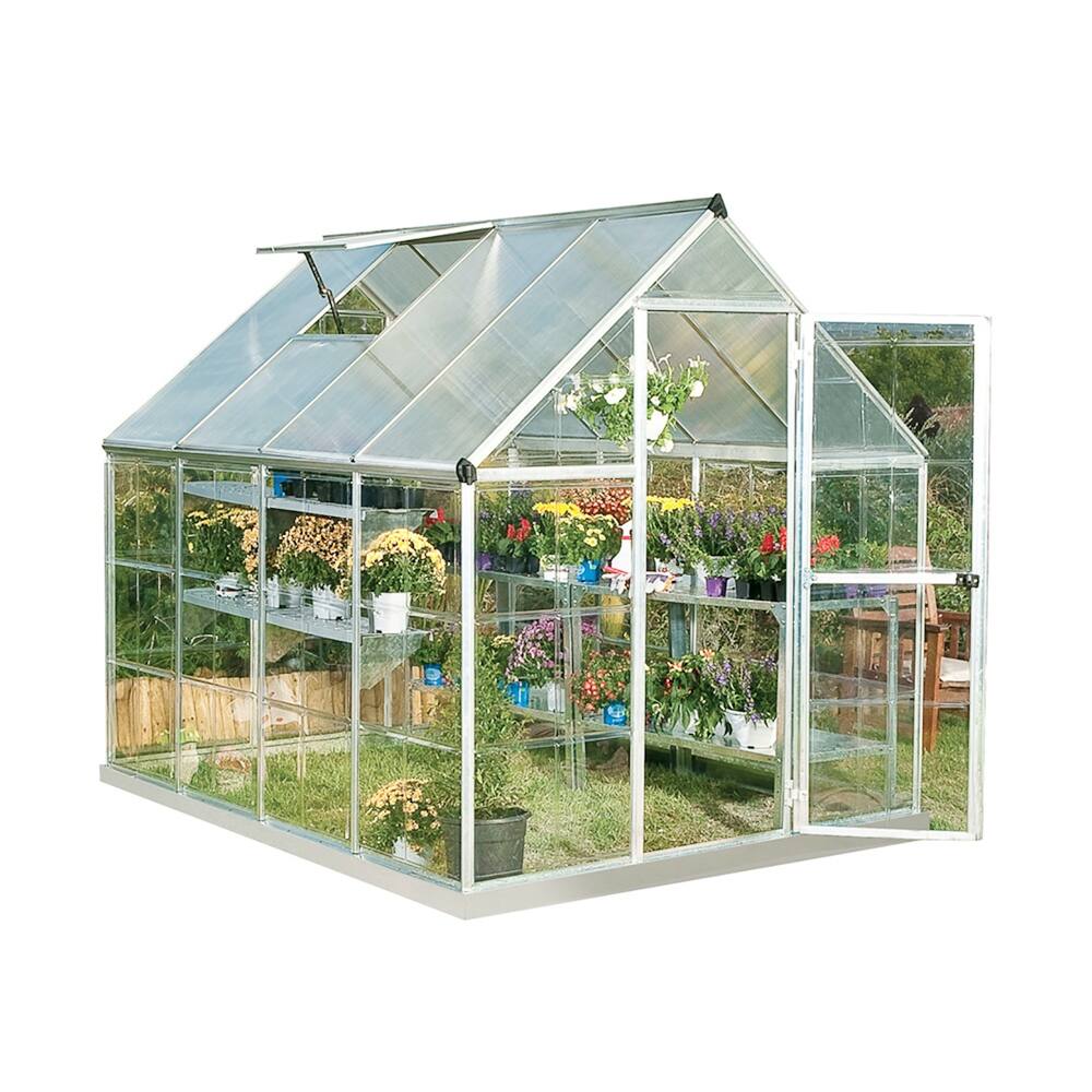 Palram - Canopia Outdoor Hybrid 6' x 8' Greenhouse - Silver