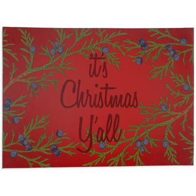 ITS CHRISTMAS YALL Bath Rug By Kavka Designs