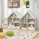 preview thumbnail 2 of 8, Costway Wooden Kids Dollhouse Bookshelf with Open Shelves - See Details