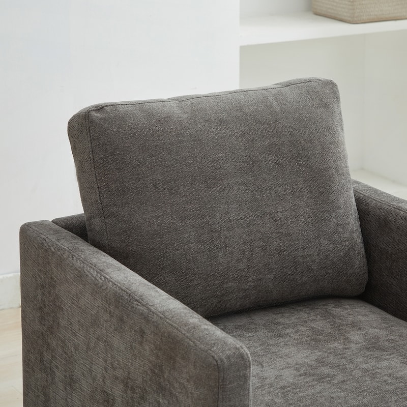 30.7"W Square Upholstered Swivel Accent Chair