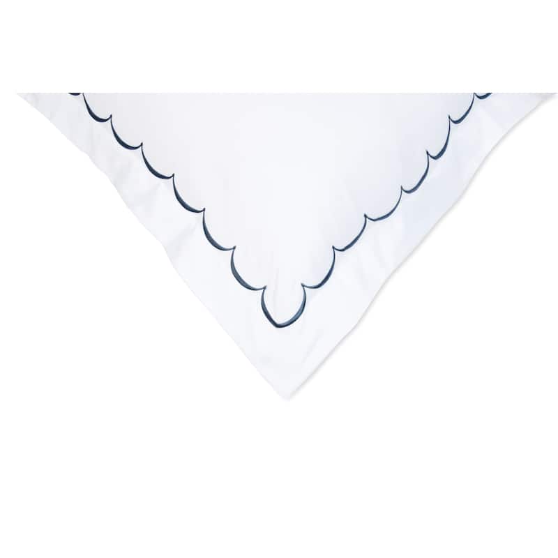 Home Sweet Home Collection 600TC Cotton Scallop Embroidery Pillowcase OR Euro Sham Set