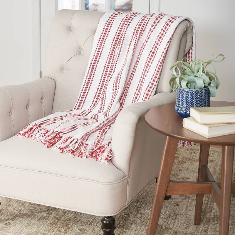 50" x 60" Ticking Stripe Throw Collection