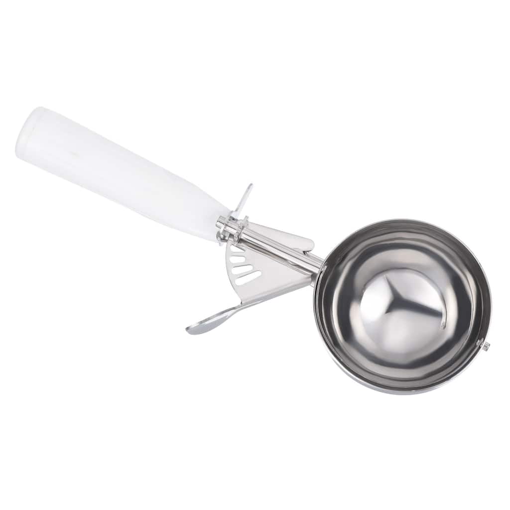 5.3 Ounce Ice Cream Scoop with Trigger, Portion Cookie Scoop, White