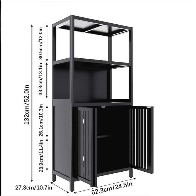 Black bamboo storage cabinet