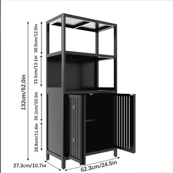 Versatile Bamboo Storage Solution: 2-Door Floor Cabinet for Bathroom, Kitchen & Entryway‌
