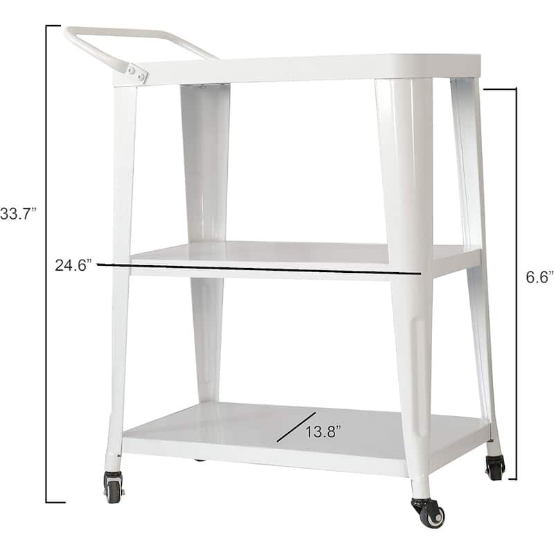 3-Tiered Metal Frame,Industrial Dining Cart with Swivel Wheels