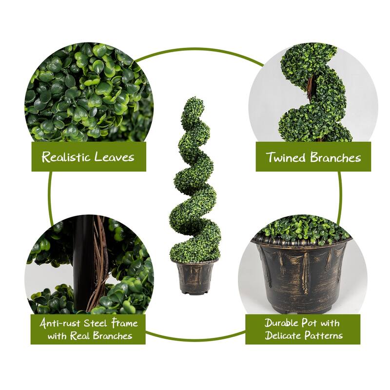 Costway 4FT Artificial Tree Faux Tree W/Realistic Leaves Indoor