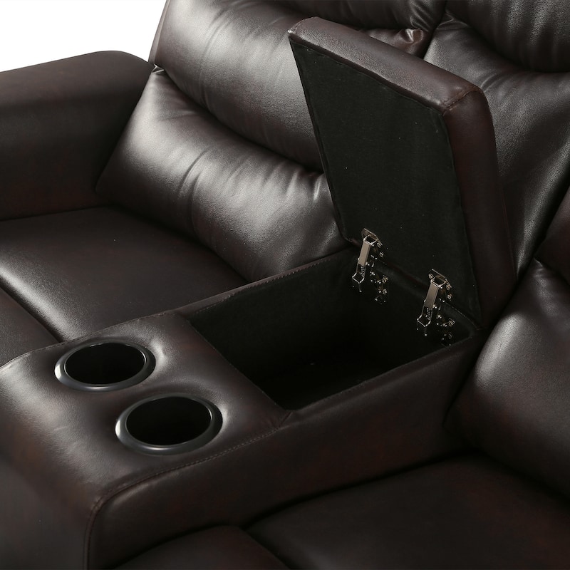2-Seater Motion Sofa Black Pu
