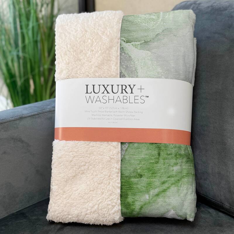 Premium Machine Washable Abstract Contemporary Sherpa Throw Blanket
