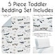 preview thumbnail 3 of 4, Sweet Jojo Designs Vintage Airplane Boy 5pc Toddler-size Comforter Set Green Blue Yellow Airplanes Plane Transportation Clouds
