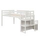 preview thumbnail 18 of 16, Twin Size Loft Bed With Staircase,Storage,Slide,Full-length Guardrails