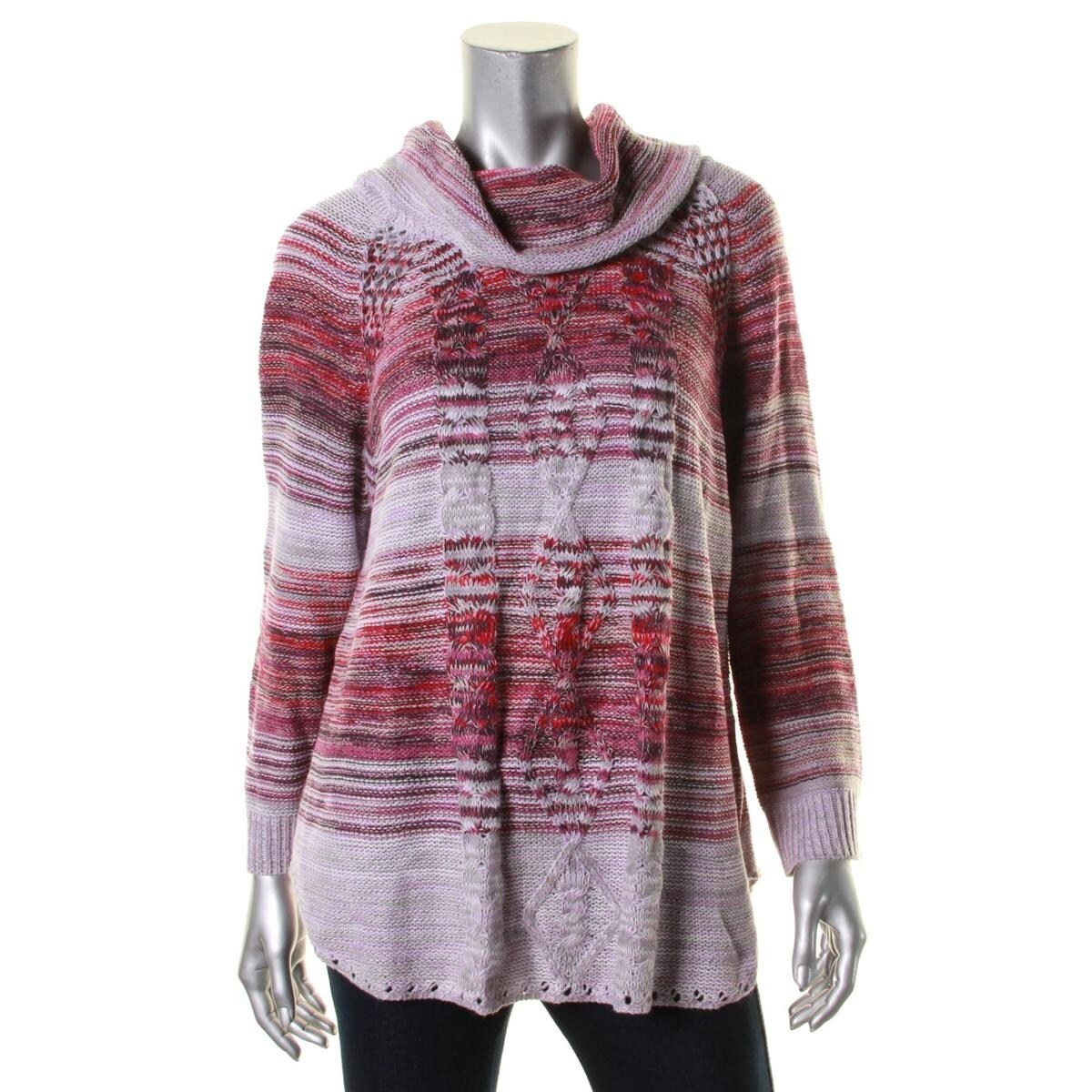John Paul Richard Womens Shawl Collar Sweater Cable Knit Marled Overstock 18415488