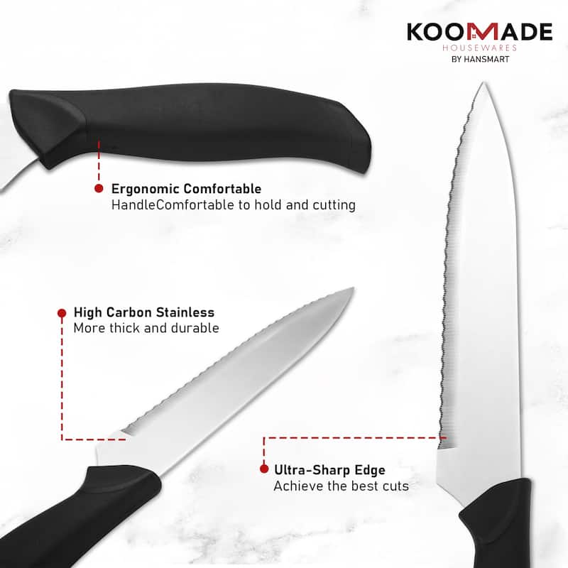 23-Piece Kitchen Knife Set With Wooden Block Set Stainless Steel
