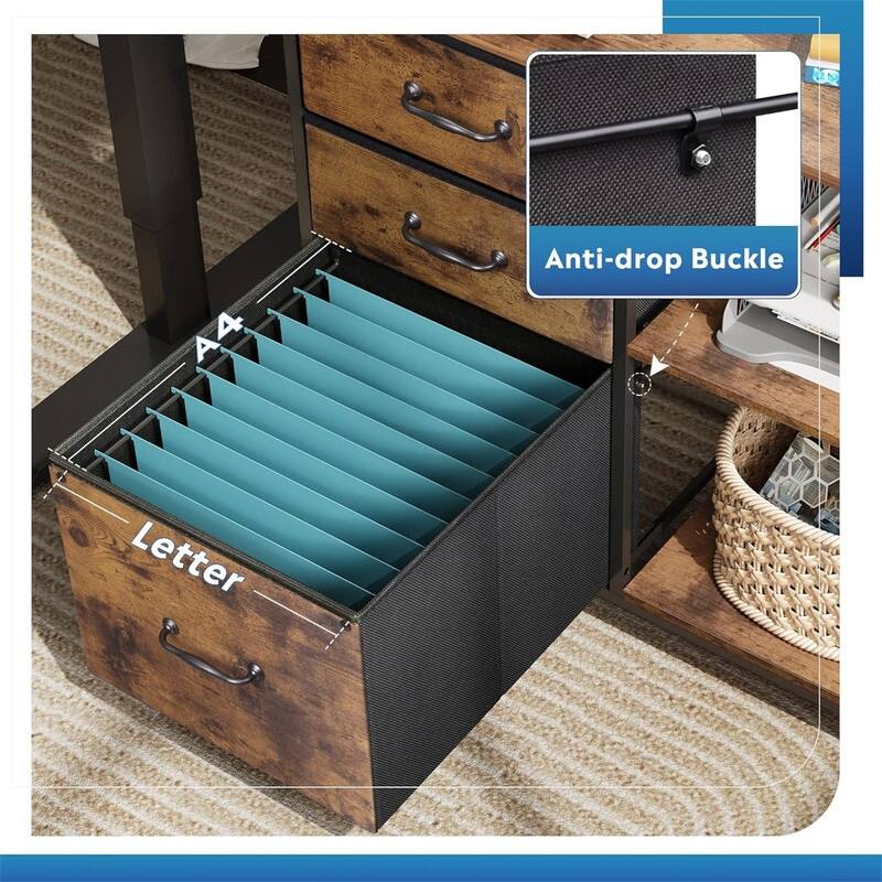 3 Drawer Mobile File Cabinet - 15.75"D x 29.53"W x 26.77"H