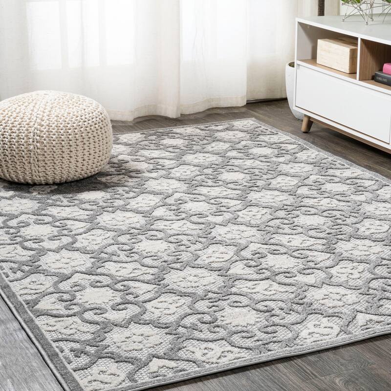JONATHAN Y Crisantemo Tile Trellis High-Low Indoor/Outdoor Area Rug
