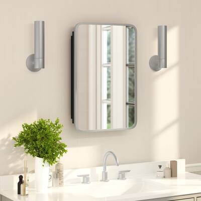 Recessed Bathroom Medicine Cabinet with Beveled Mirror - 16"W x 4"D x 24"H