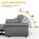 preview thumbnail 17 of 15, Moasis Sleeper Sofa Bed 3-in-1 Convertible Couch with Pullout Bed, Reclining Backrest, Storage Pockets - 50"L x 37.6"W x 31.5"H