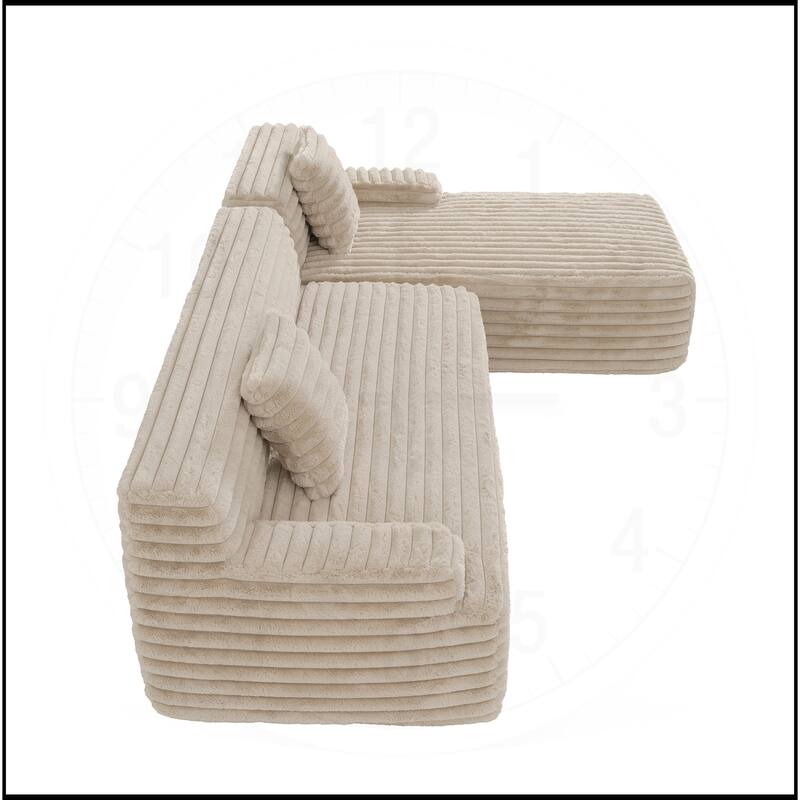 110" Cloud Sectional Sofa Upholstered Free-combined