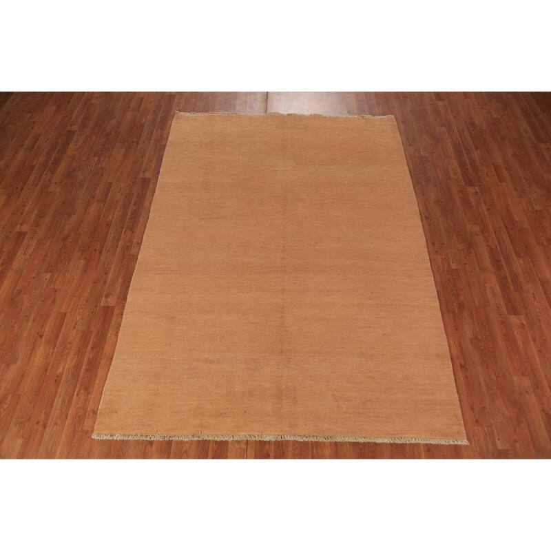 Gabbeh Modern Area Rug Handmade Oriental Orange Wool Carpet - 5'7" x 7'10"