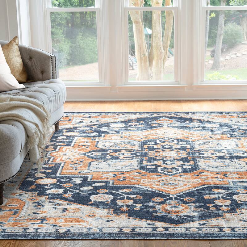 Piazza Global Oriental Indoor Area Rug - 7'11'' x 10'3'' - Rust/Rust