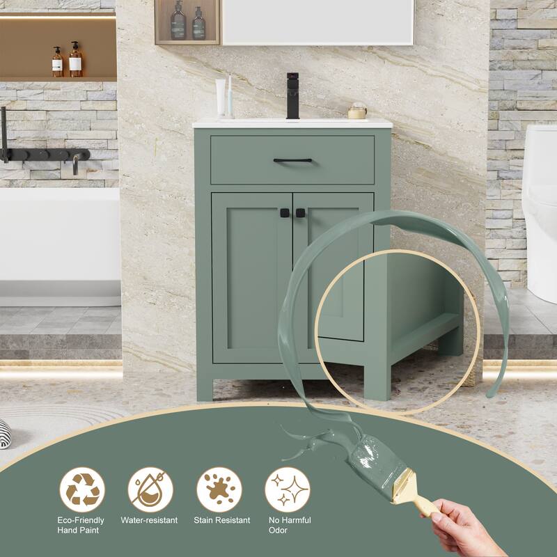 Modern Bathroom Vanity with Sink & Faucet Storage Cabinet Set