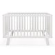 preview thumbnail 4 of 5, Rubber Wood Baby Crib with Adjustable Mattress Heights and Guardrails-White - 53.5" x 29.5" x 34.5" (L x W x H)
