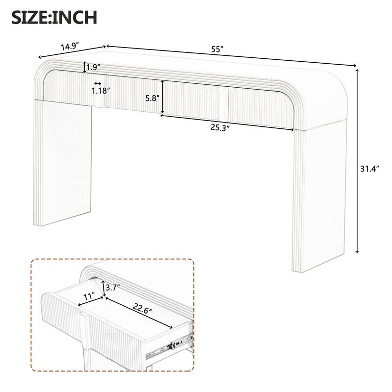 Unique Modern Rounded Silhouette Console Table