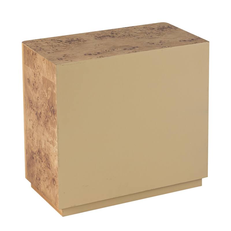 COZAYH Burl Finish Nightstand, Rustic Farmhouse Dresser, Vintage Accent Wood Storage Bedside Table, Fully Assembled