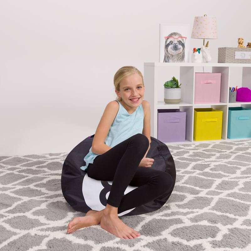 Kids Bean Bag Chair Cover Stuffed Animal Storage or Toy Organizer