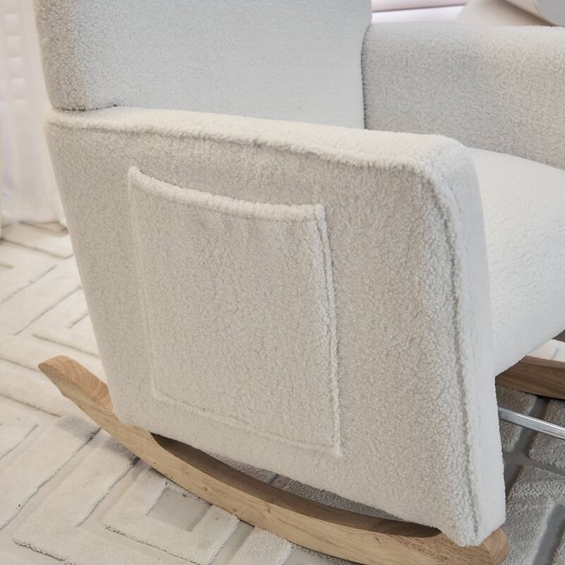 Modern Nursery Rocking Chair With Adjustable Footrest