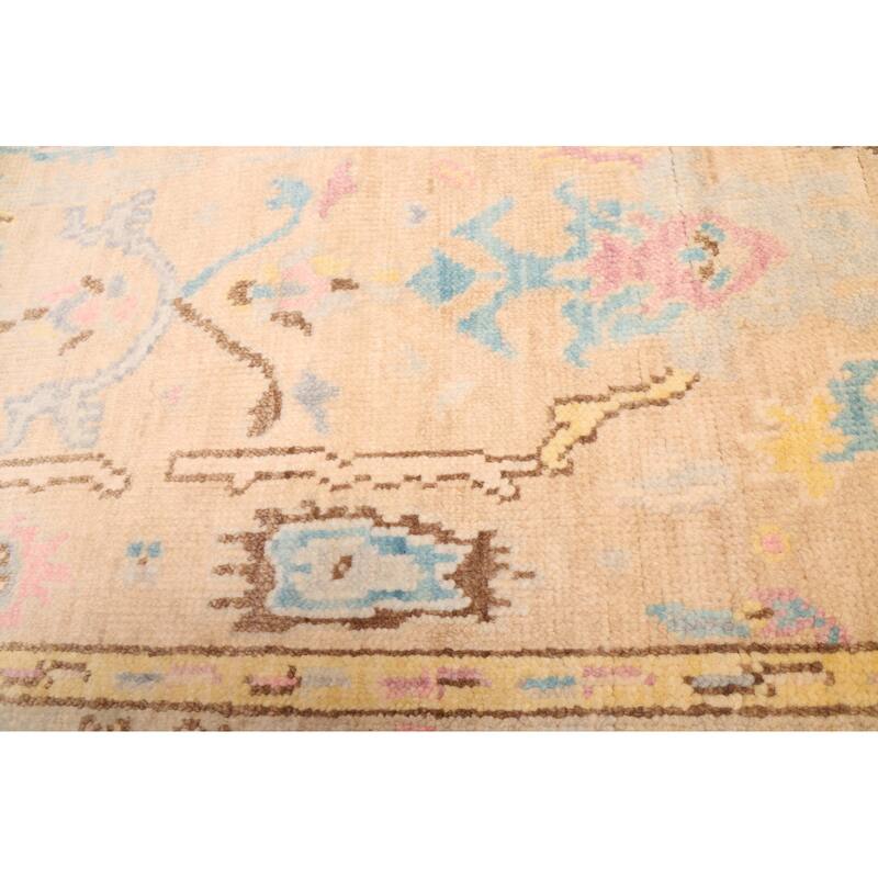 ECARPETGALLERY Hand-knotted Modern Oushak Tan Wool Rug - 3'2 x 20'0