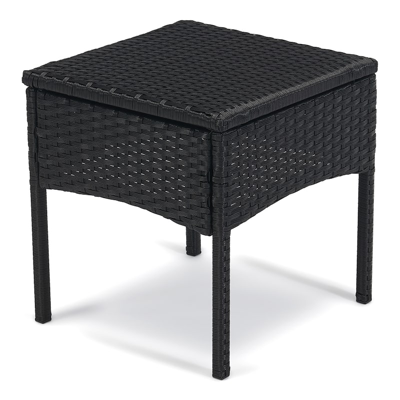 Tappio Outdoor Bistro Set PE Rattan Chairs with Cushions (Set of 3) - 28"H x 23.3"W x 23.3"D