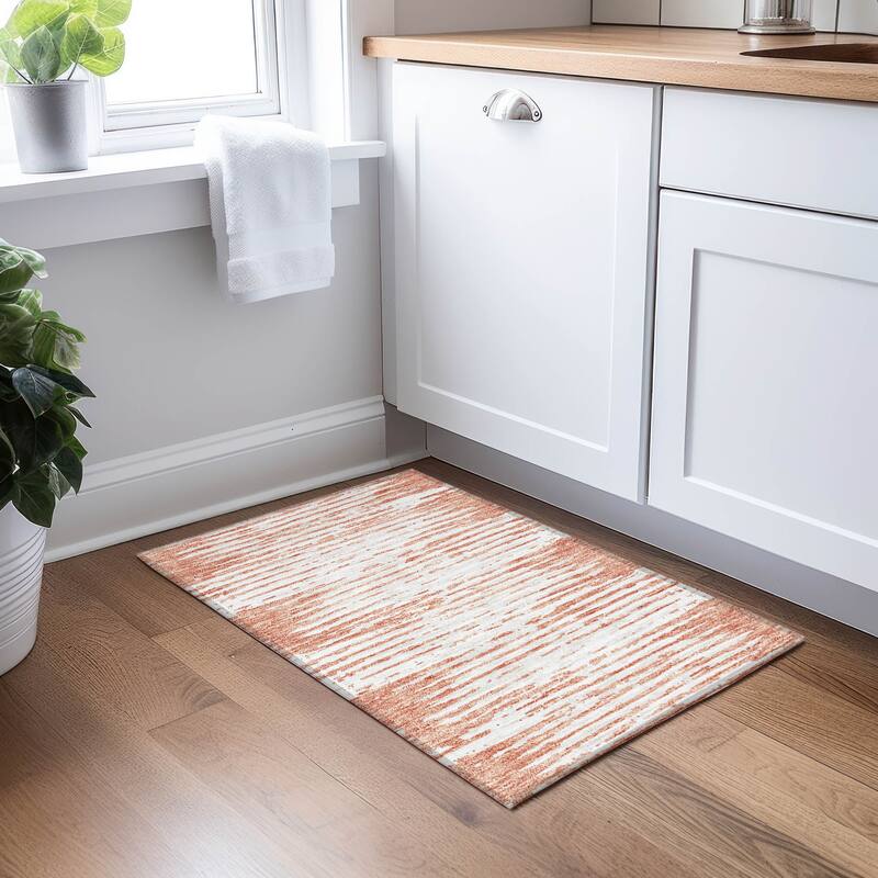 Machine Washable Indoor/ Outdoor Chantille Abstract Ombre Rug