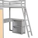 preview thumbnail 12 of 11, Multi-Functional Twin Size Loft Bed with Ladder, Shelves and Desk, Space-saving, Health and Comfort, Sturdy Construction, Grey