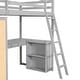preview thumbnail 23 of 21, Twin Size Wood Loft Bed with Ladder, Shelves and Desk