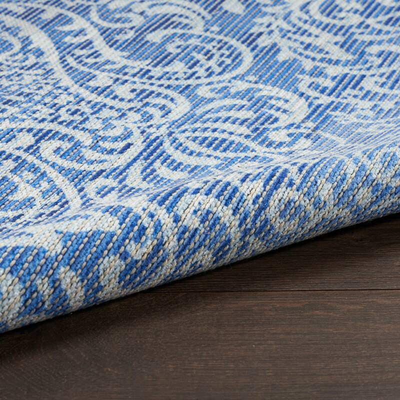 Waverly Machine Washable Botanical Damask Area Rug