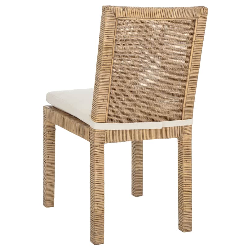 SAFAVIEH Jessye Cane Dining Room Chair with Cushion (Set of 2) - 21.7" W x 18.1" L x 38.6" H - 22"W x 18"D x 35"H