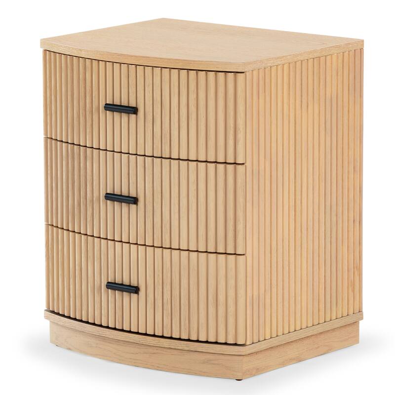 SAFAVIEH Couture Shelbie 3-Drawer Reeded Nightstand, Fully Assembled