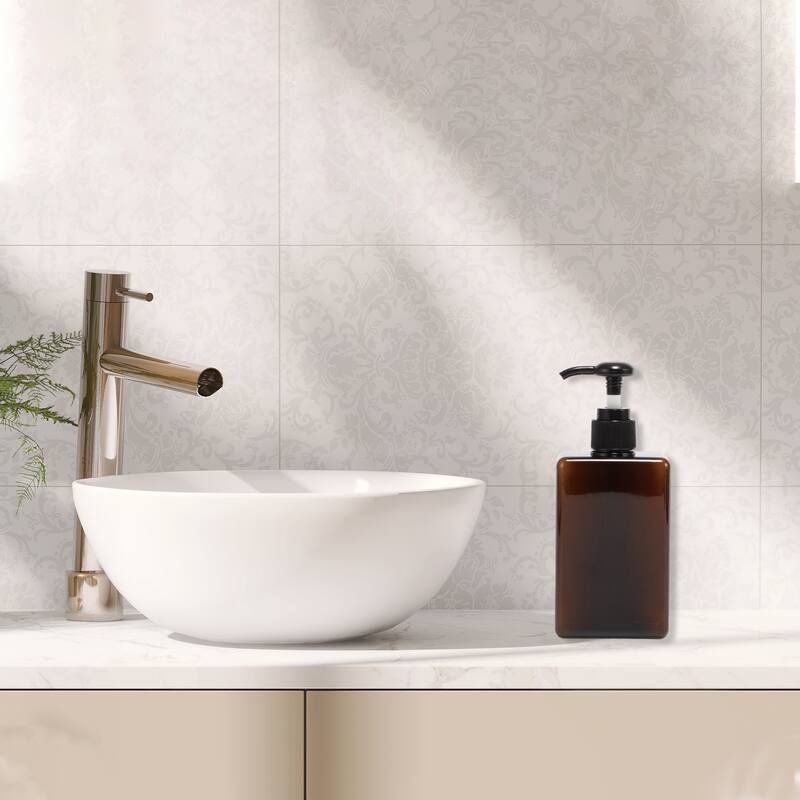 Square Simple Soap Pump Dispenser for Bathroom Laundry Rooms - Brown - 280ml