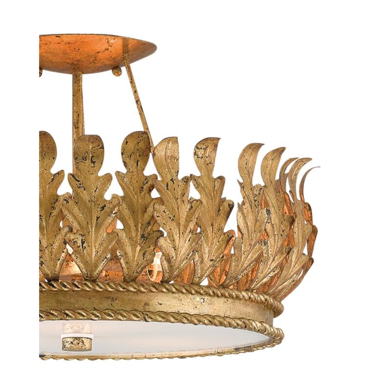 Currey & Company Biddulph Gold Semi-Flush Mount - 11.5"h x 18.5"dia