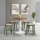 preview thumbnail 54 of 69, Tresse Modern Stackable Dining Stool with Wicker Seat for Dining Room, Garden, Patio, Indoor or Outdoor - No Assembly Required
